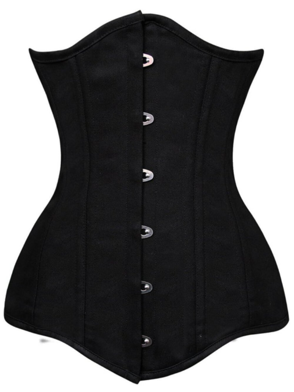 Steel Boned Black Cotton Waist cincher